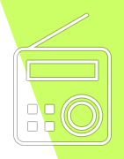 FM radio with logo print